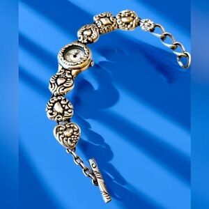 Brighton Florence Silver Watch silver plated design on the band.  New battery